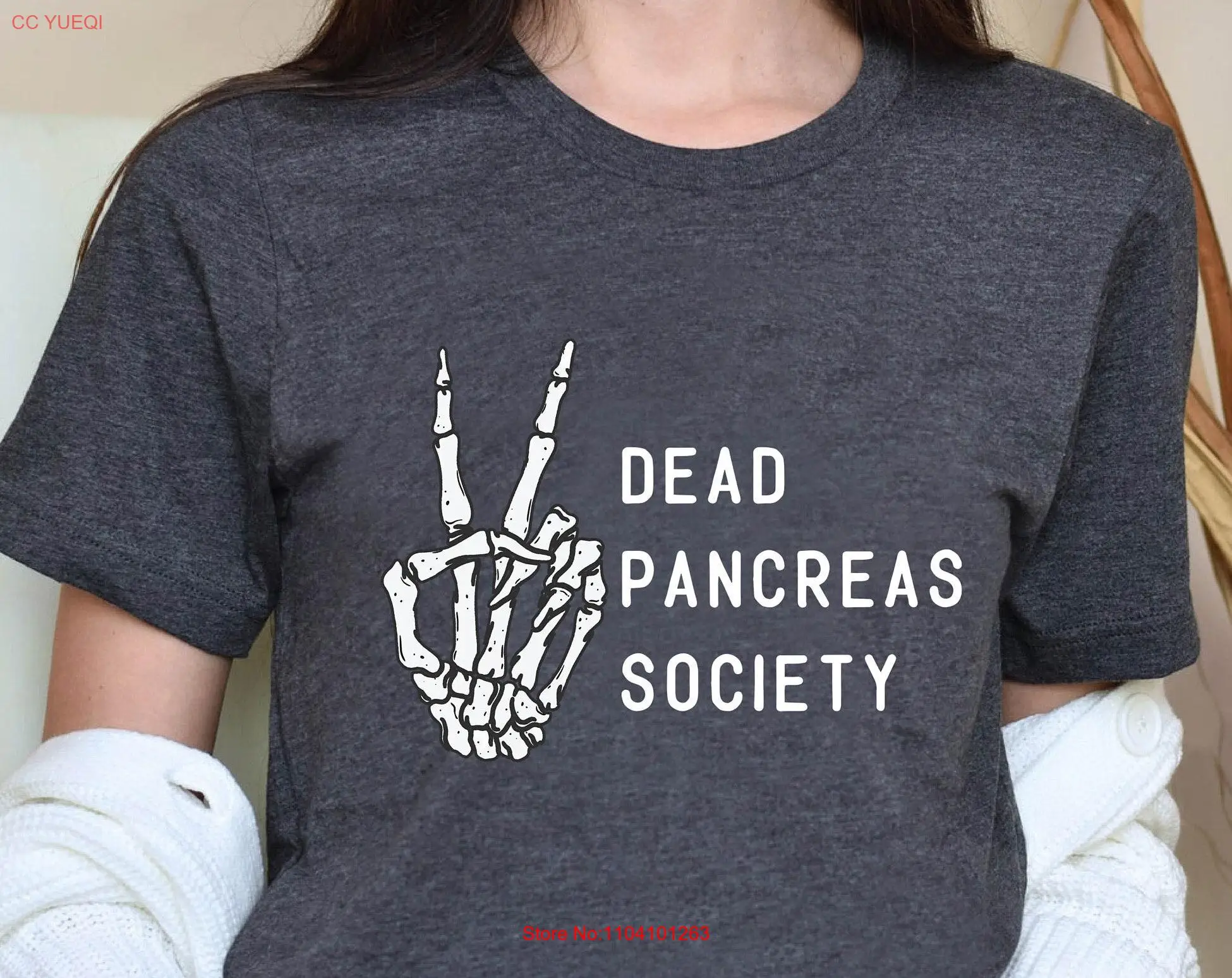 Dead Pancreas Society T Shirt Diabetic Diabetes Fighter Sarcastic Blue Ribbon Support Crewneck Insulin