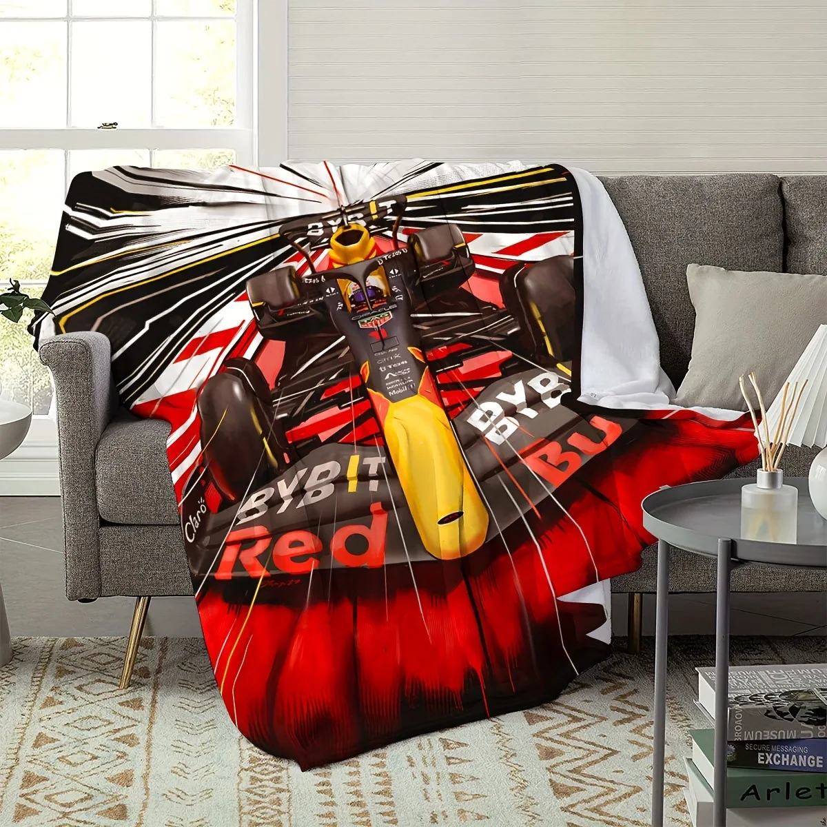 Racing Pattern Collection digital-printed polyester Bedroom velvet flannel cover blanket Fleece soft cover blankets for beds