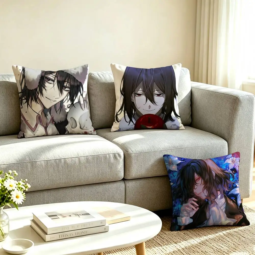 F-Fyodor Bungo Stray Dogs  Square Double-Sided printed Pillow Case Bedroom Bedside Pillow Sofa Cushion Cover