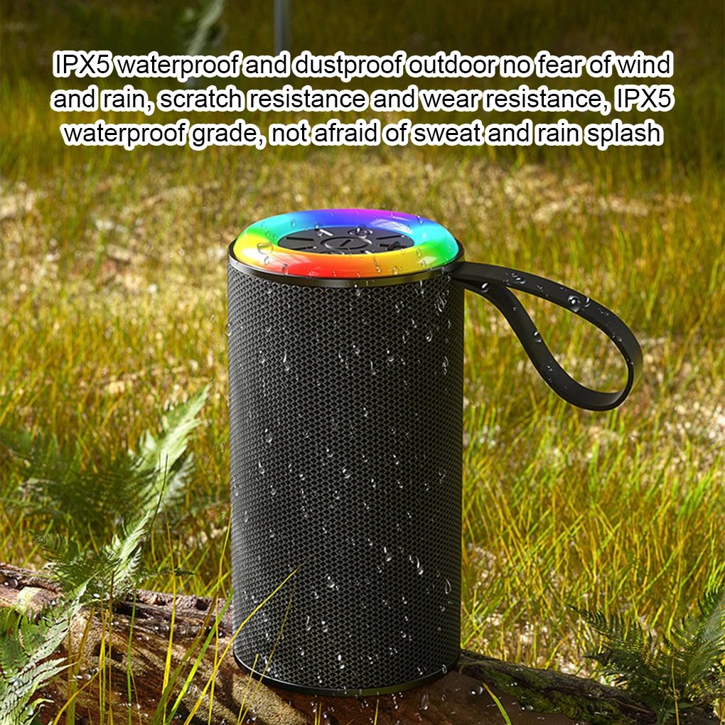 Alto-falante portátil bluetooth com som hifi à prova d'água e chamadas mãos-livres led luz fria para festa ao ar livre alto-falante de som