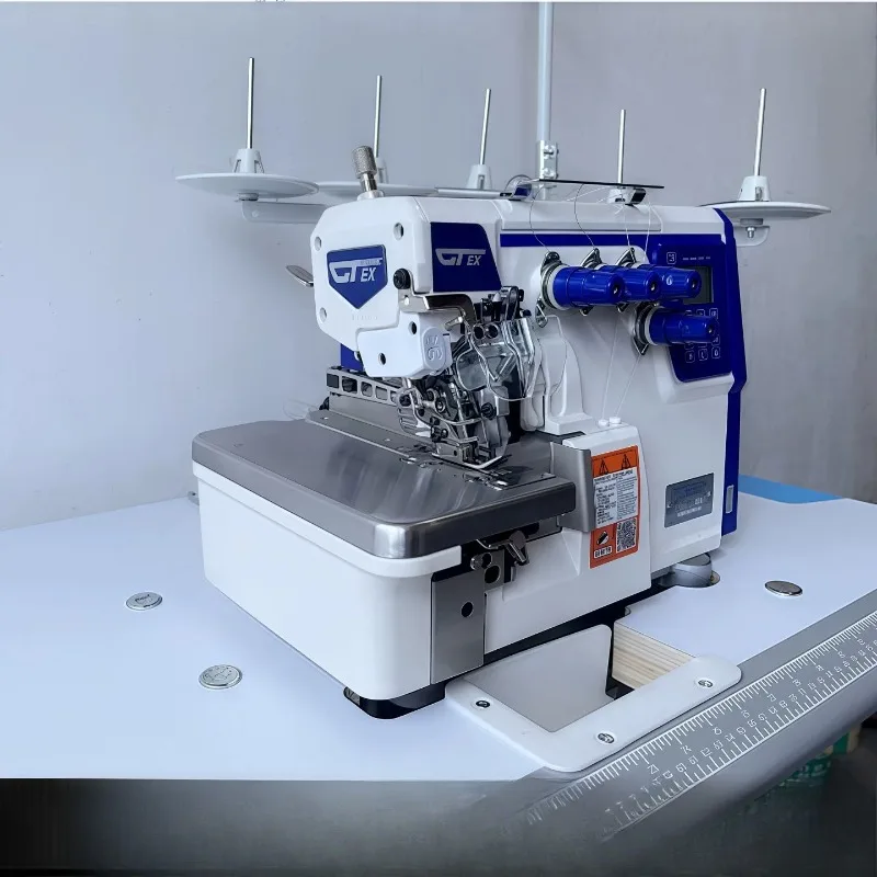 Computer Direct Drive Overlock Sewing Machine, Auto Thread Trimming, 3/4/5 Thread Industrial Serger With Table Stand