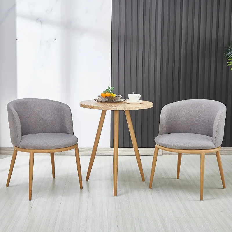 

Nordic simple wooden table, small house, metal log small round table, imitation solid wood, a few corners, a few tea tables