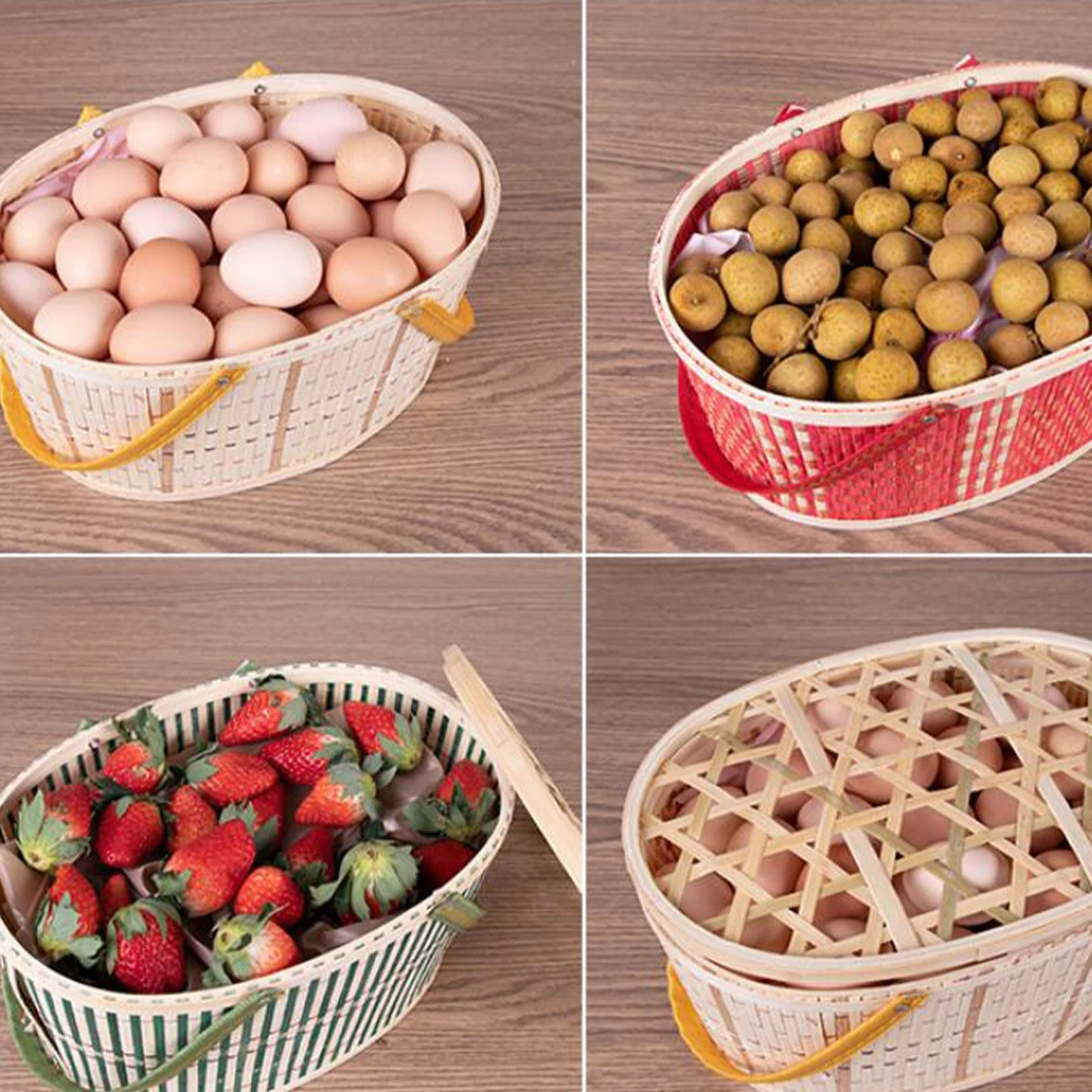

Woven Basket Small Egg Decorative Fresh Baskets for Eggs Wooden Holder Handmade