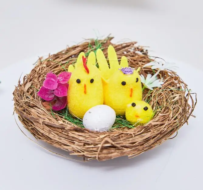 Colorful Easter Chick and Bunny Mini Figurines - Set of 2 Decorations - Perfect for Easter Celebrations - 10X10CM Each