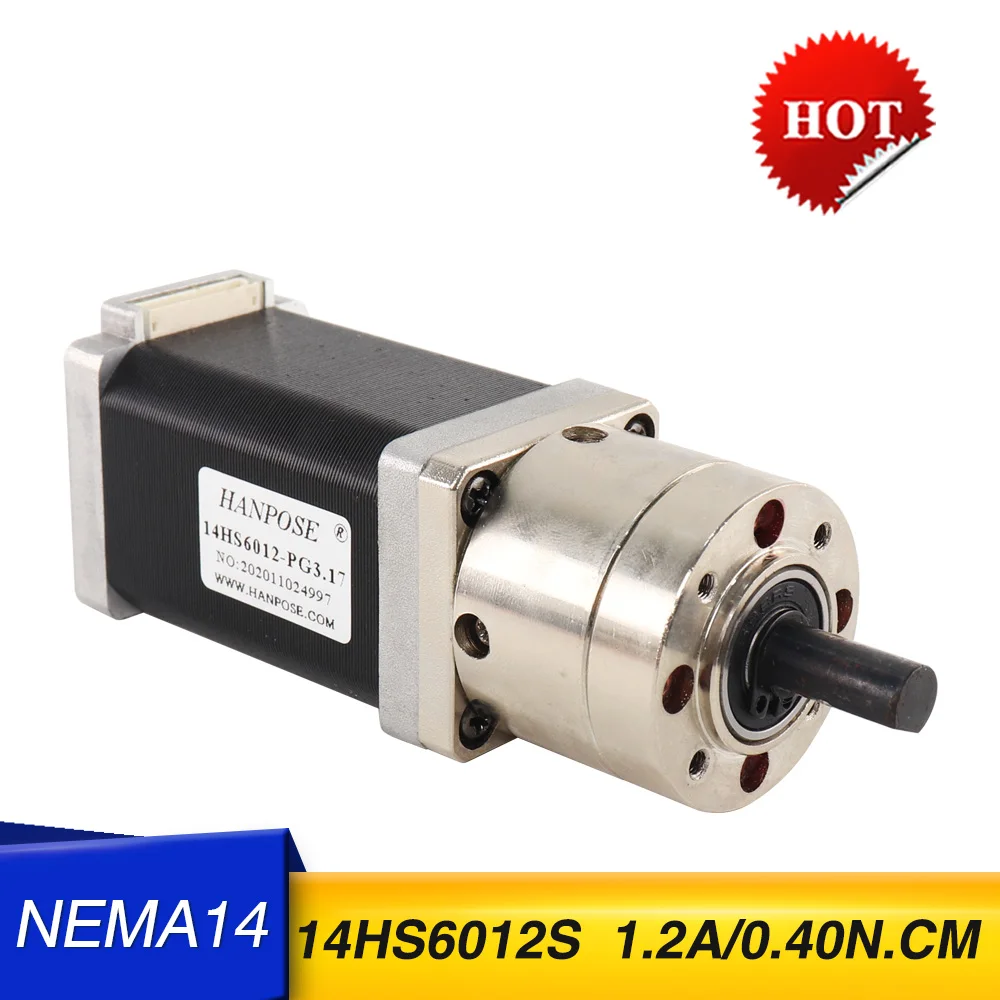 

5PCS Extruder Gear NEMA14 Stepper Motor 14HS6012-PG 1.2A 0.4N.N Ratio 5.18-1 Optional Planetary Stepper Motor For CNC Milling