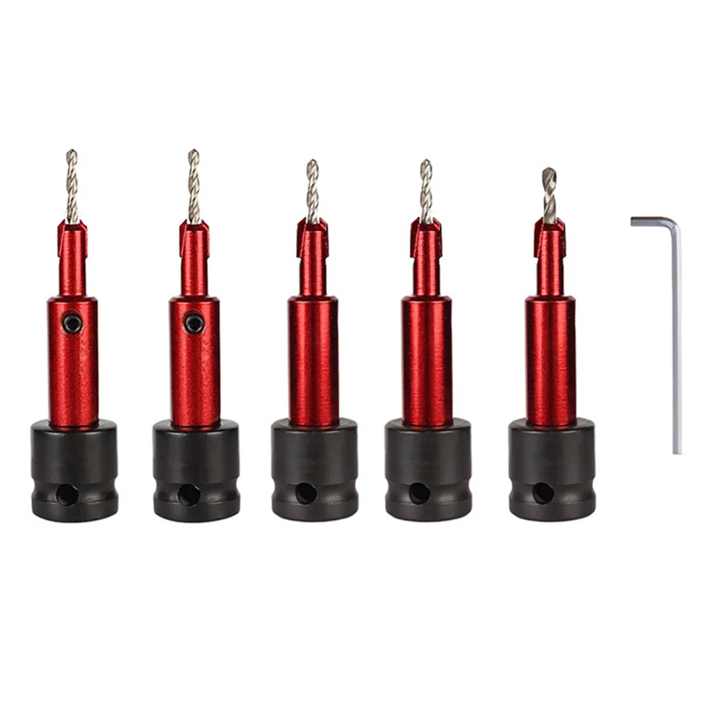 

3/8in Drive Countersink Drill Bit Set Designed for Woodworking with Exceptional Performance and Depth Settings
