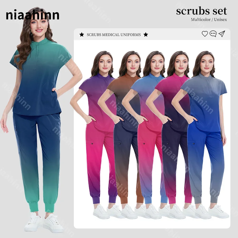 Uniforme médico para sala de operação, vestido cirúrgico, uniforme de trabalho para salão de beleza, anestesista, spa, conjuntos de enfermeiras da moda para mulheres