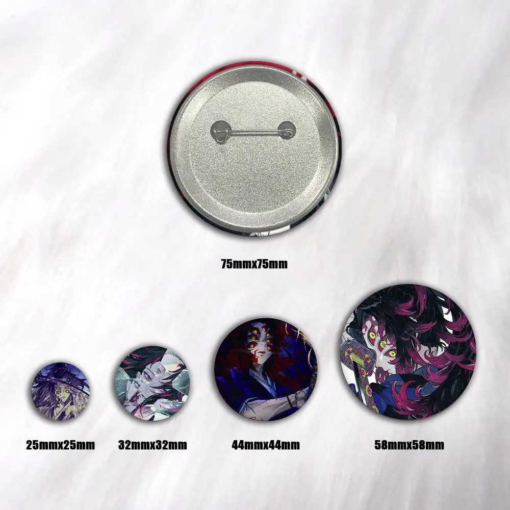 Anime Kokushibo Creative Round Button Badges Cute Pin Brooch for Backpack Clothes Lapel Jewelry Accessories Friends Gift