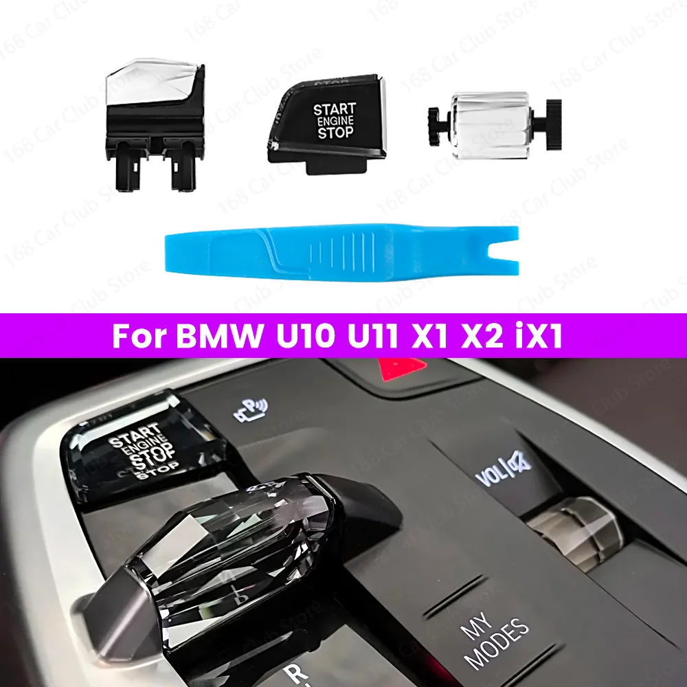 New 5/7 Series M5 G90 iX i20 Multimedia Button 2024+ For BMW G60 G61 G70 4-piece Set Artificial Crystal Glass Paddle Button Knob