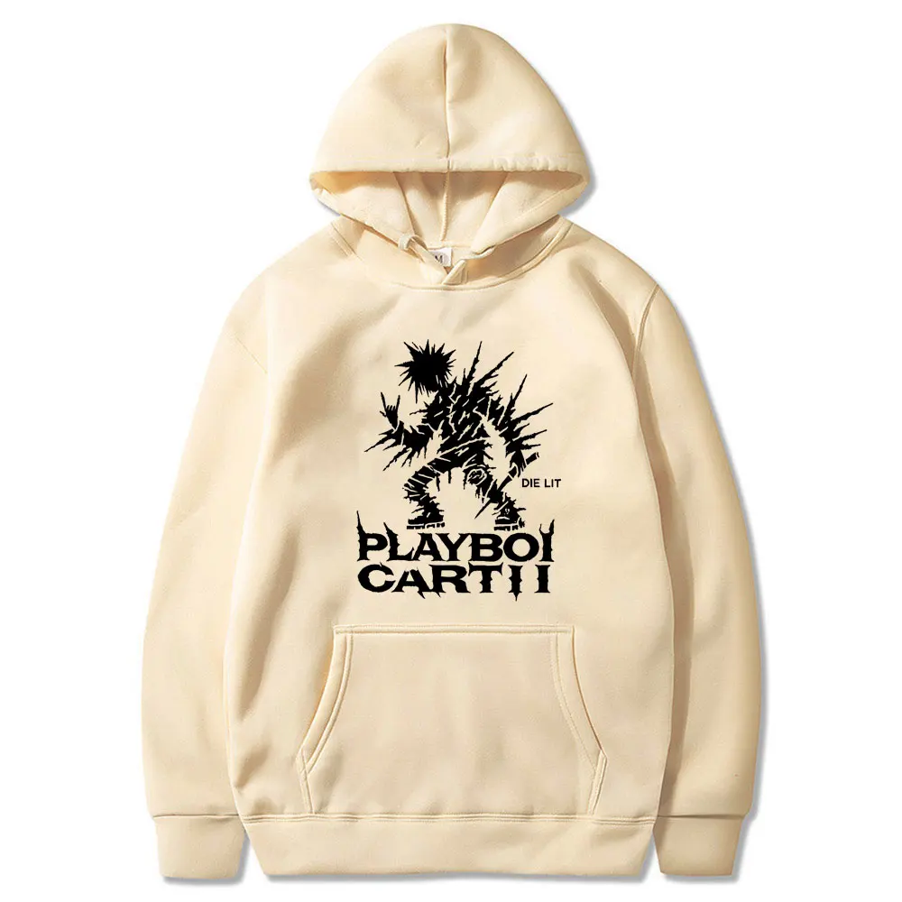 New Hot Sale Hip Hop Rapper Playboi Carti Die Lit Print Hoodie Male Fashion Oversized Pullover Men Casual Fleece Cotton Hoodies #6