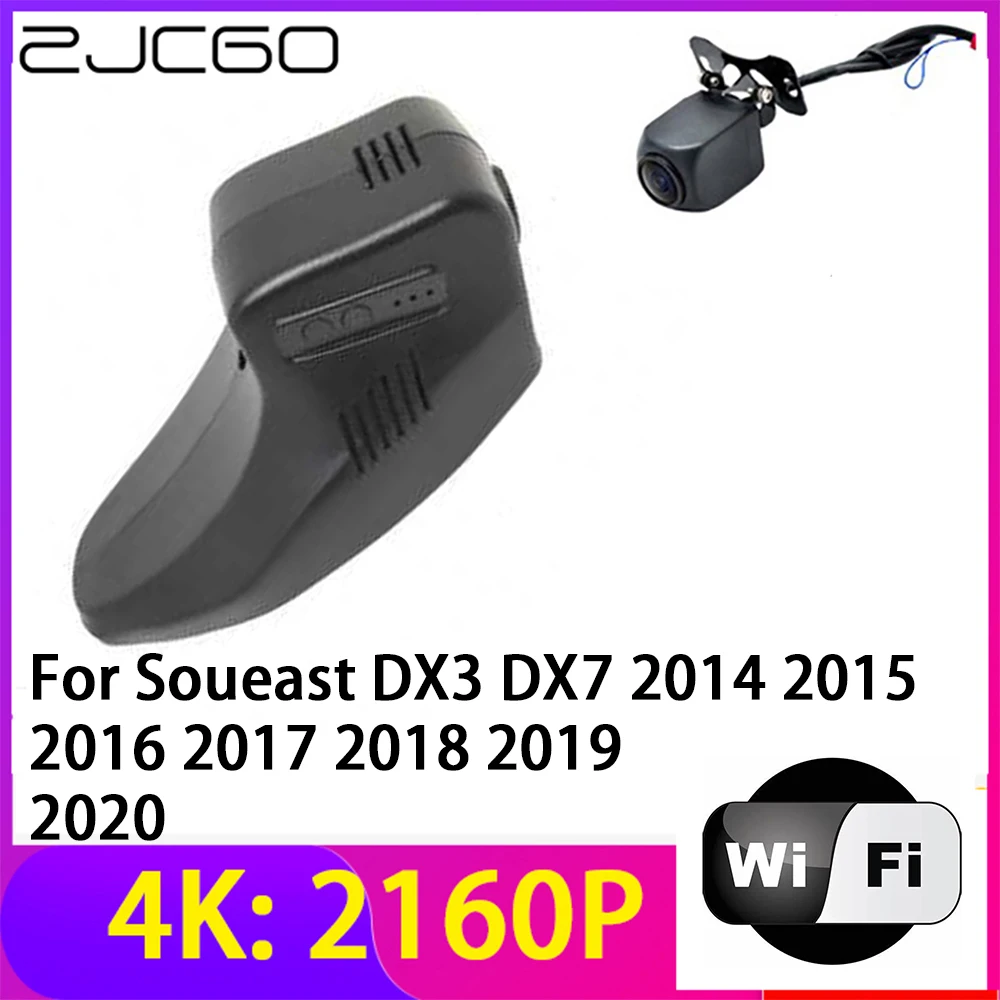 

ZJCGO 4K 2160P Dash Cam Car DVR Camera 2 Lens Recorder Wifi Night Vision for Soueast DX3 DX7 2014 2015 2016 2017 2018 2019 2020