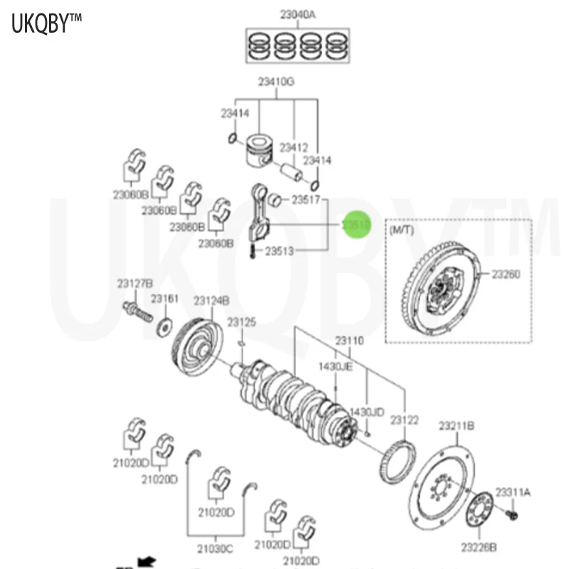 Suitable for modern Ki a Tu cs on engine piston connecting rod 23510-2E000 automotive parts electric vehicle