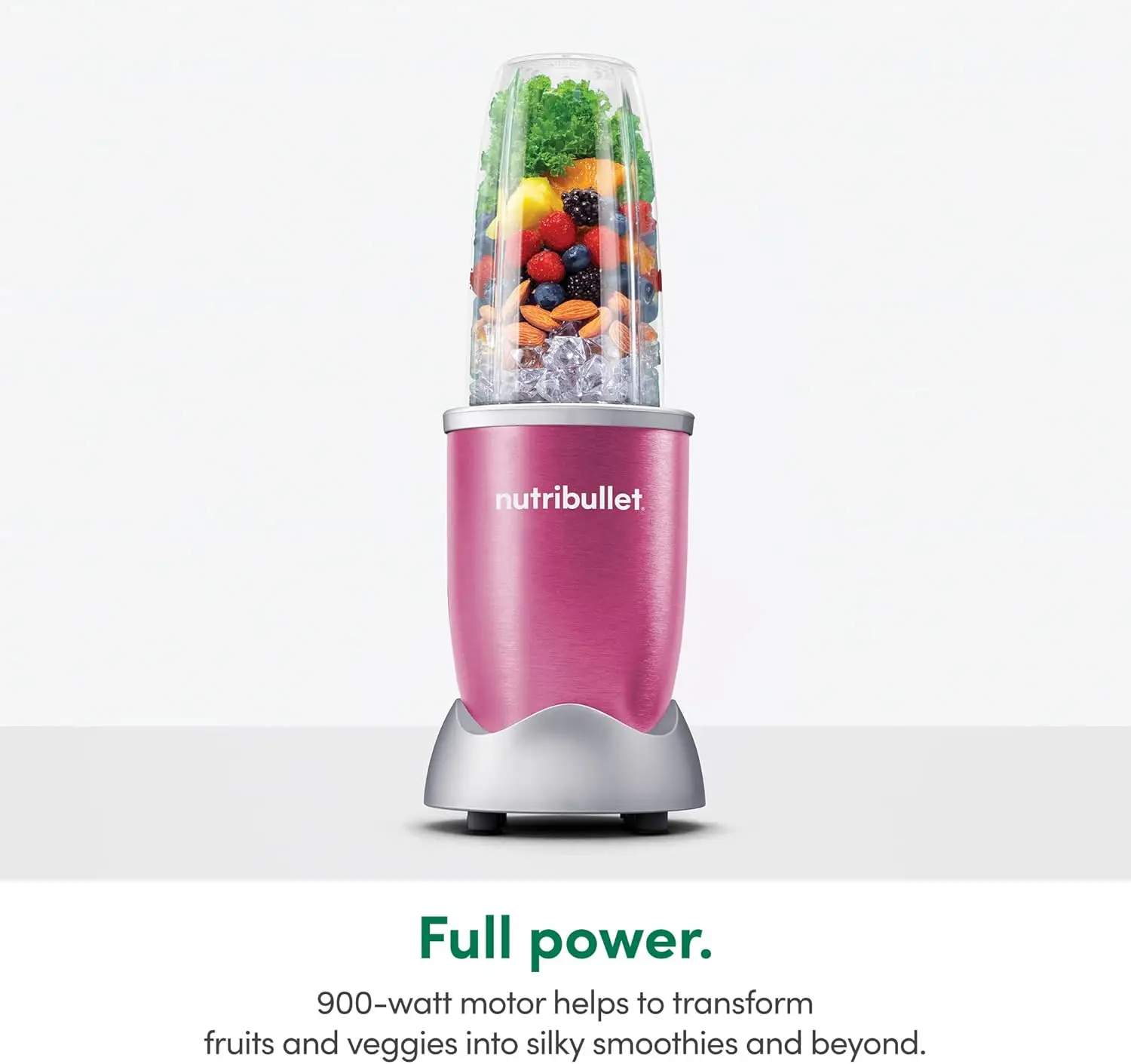 Set frullatore rosa Pro 900W 13 pezzi con tazza corta da 18 once