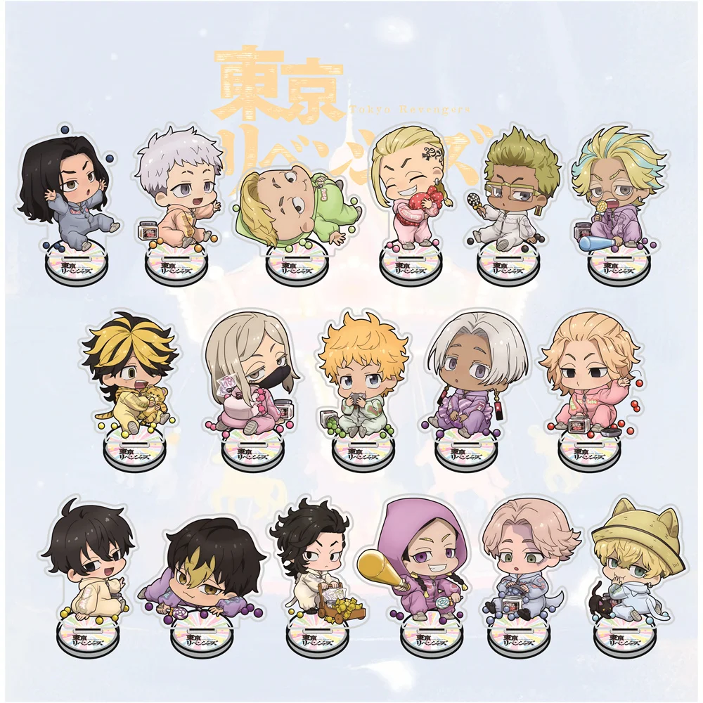 Tokyo Revengers 10cm Baby Chibi Loungewear Acrylic Stand Figures Keychain Anime Collectible Standee Desk Decor Gift for Fans