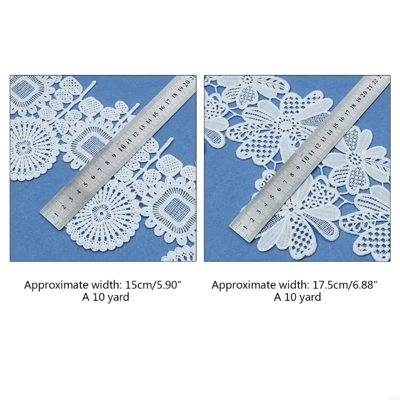 N5KB Air Sulaman yang larut dalam renda putih Curtain Curtain Lace Accessories