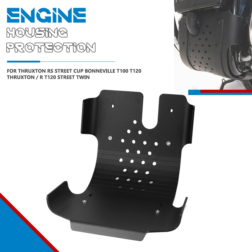 

Front Engine Guard Baffle Engine housing protection FOR Street Twin Thruxton RS Speed Twin Street Cup Bonneville T100 T120 Black