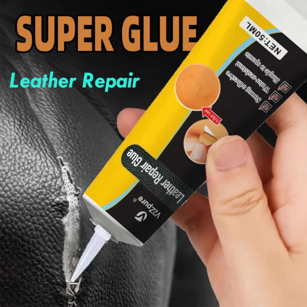 Car Interior Leather Repair Glue Adhesive for Automotive Seats Steering Wheel Sofa Quick Dry Flexible Bond Crack Repair Kit