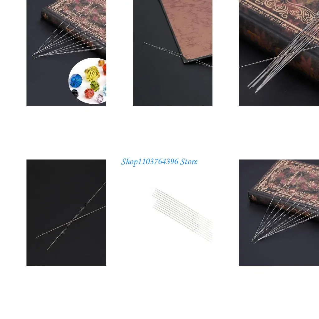 

10 шт. иглы для бисера с большим ушком, металлические швейные иглы 12,5 см