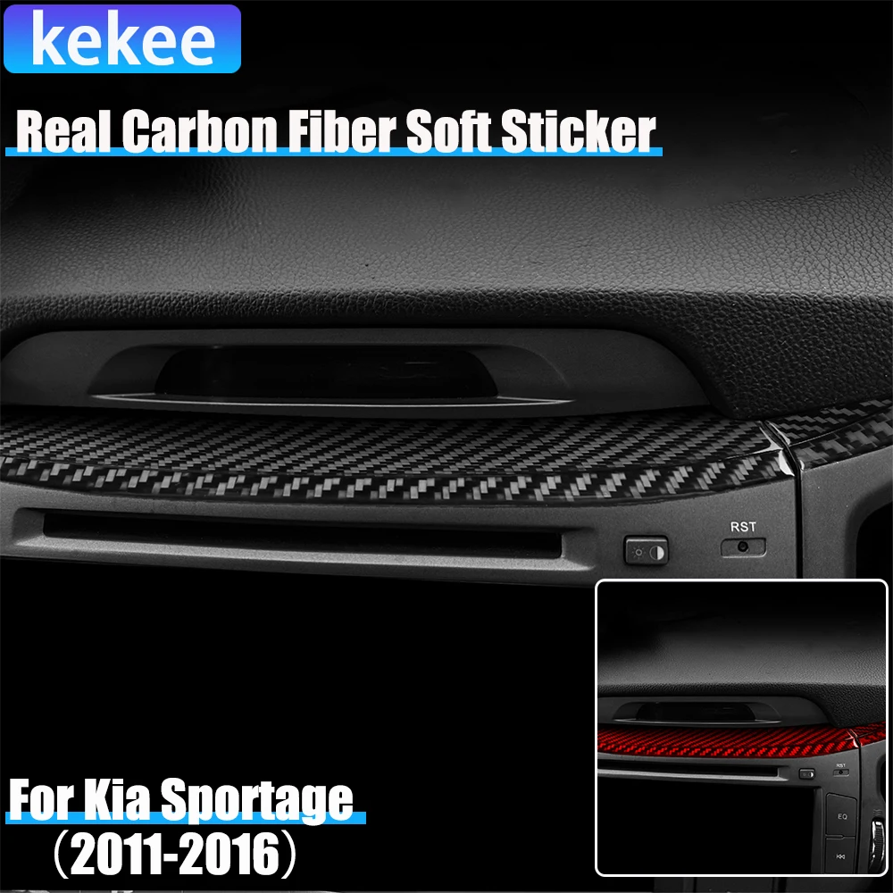 

Настоящее углеродное волокно, автомобильные аксессуары, навигационная полоса, декоративная крышка, мягкая наклейка для Kia Sportage 2011 2012 2013 2014 2015 2016