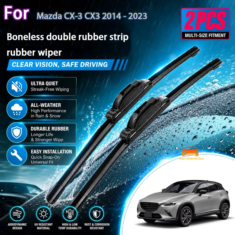 

Front Wiper Blades For Mazda CX-3 CX3 2014 - 2023 Windshield Windscreen Clean Window Car Rain Brushes 22"+18" Modification parts