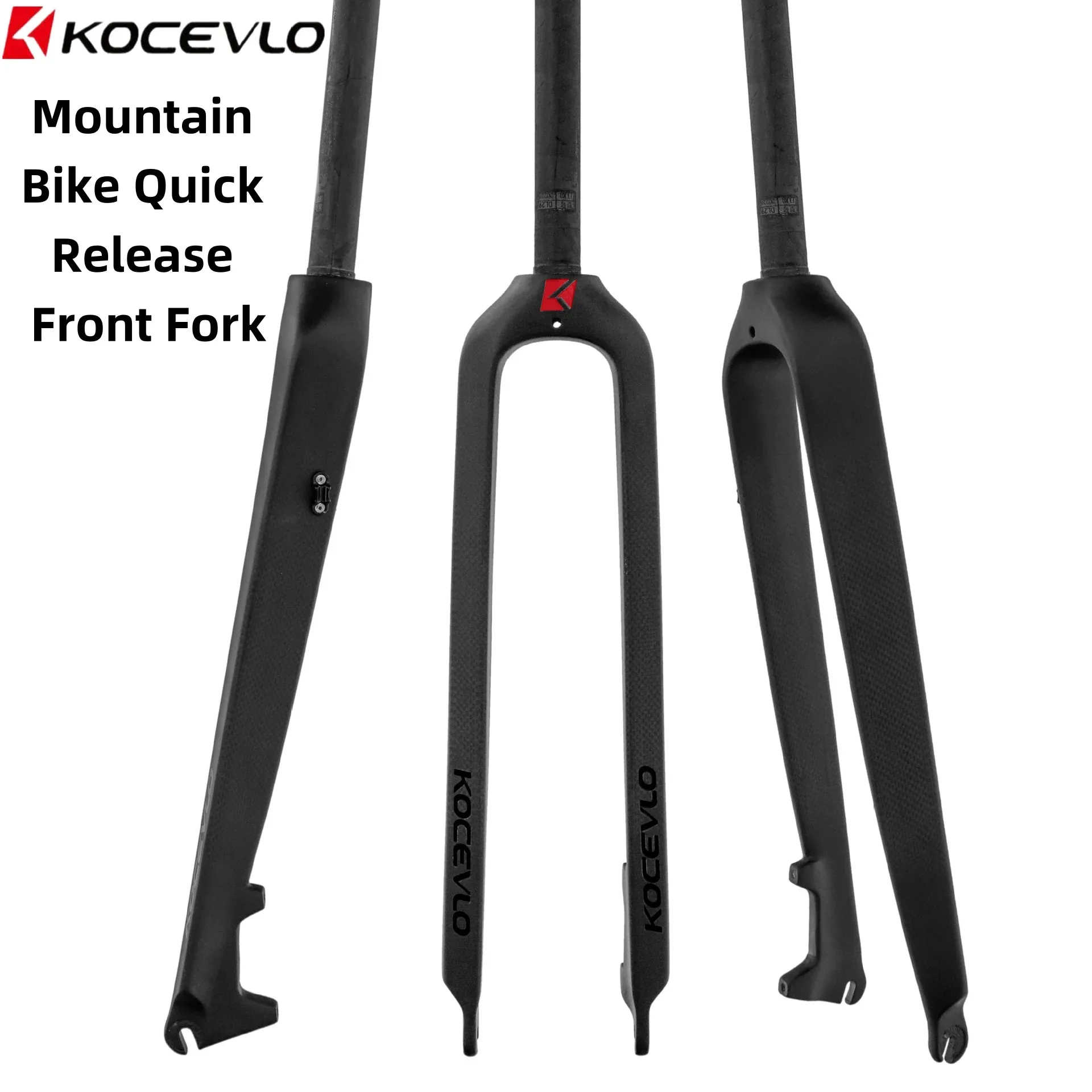 

KOCEVLO Carbon fiber mountain bike front fork 26/27.5/29er quick detachable ultra light T800 hard bike front fork