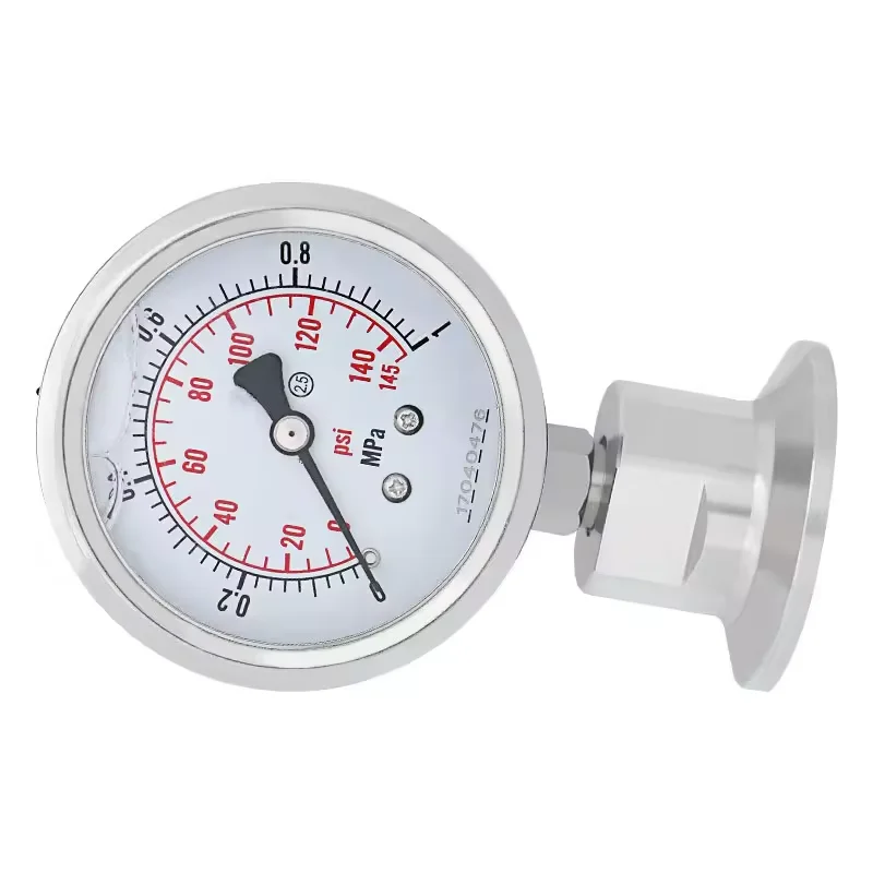 

Clamp Type Diaphragm Gauge Quick-Loading Stainless Steel Sanitary Chuck Diaphragm Pressure Gauge