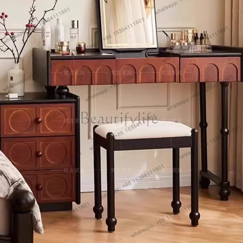 FG Huge Glossy Vanity Table Europe European Drawers White Vanity Table Grey Clothing Meuble De Chambre Furniture For Home