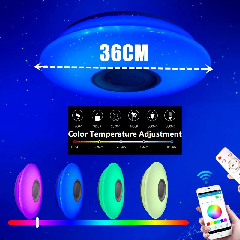 Smart WIFI LED Round Ceiling Light RGBCW APP Dimmable Compatible with Alexa Google Assistant for Bedroom Indoor Lighting Fixture