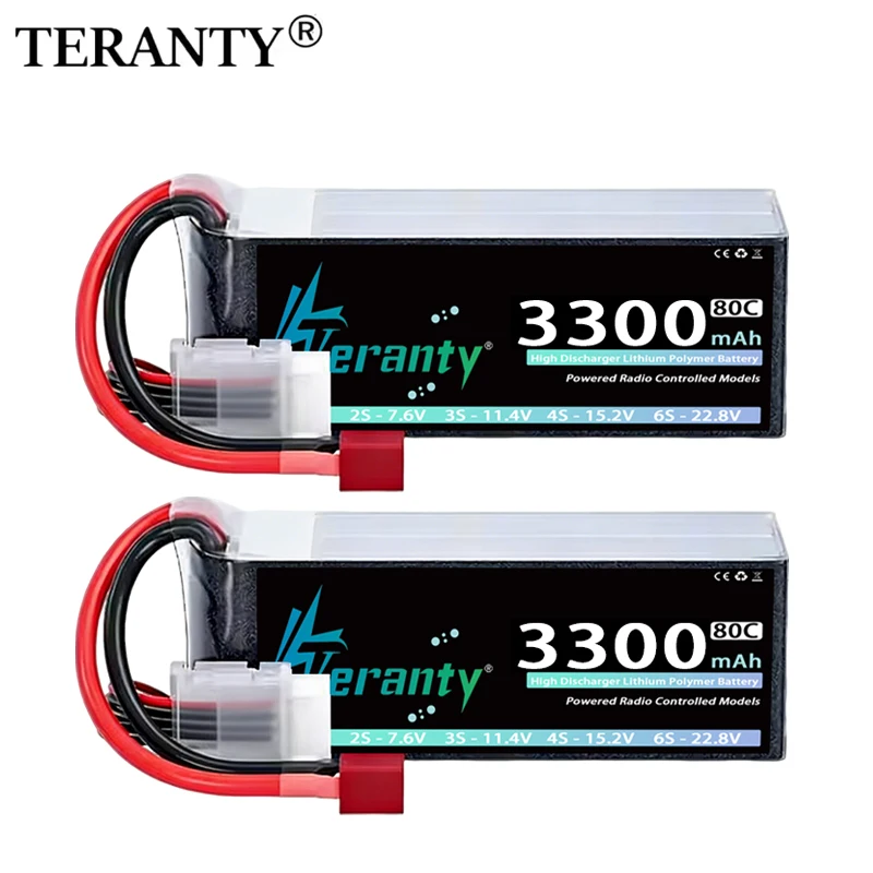 

2 шт. LiPo аккумуляторы TERANTY 4S 14.8V 15.2V 3300mAh 60C 80C с разъемом XT60 для радиоуправляемых моделей автомобилей, грузовиков, лодок, FPV дронов, самолетов и хобби-техники