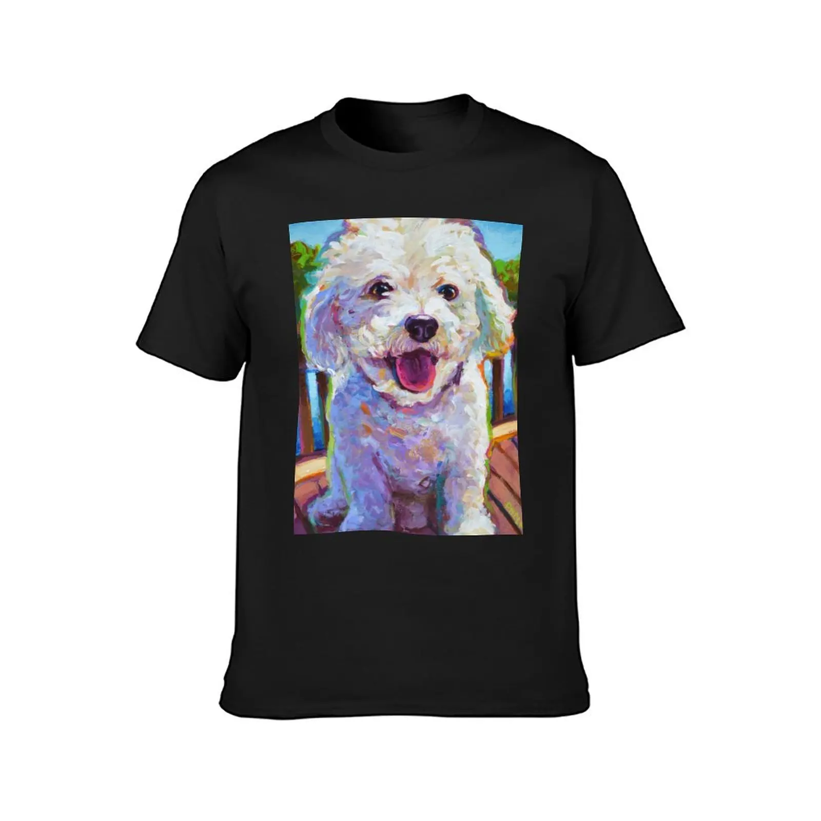 Cute White Bichon Frise Poodle Dog by Robert Phelps T-Shirt cute tops anime clothes designer t shirt men