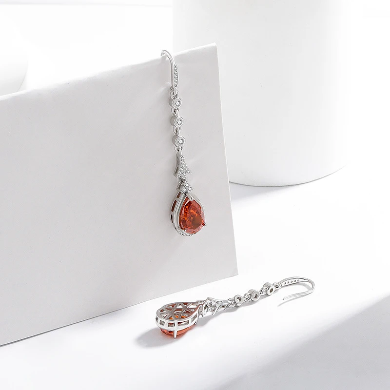 Beautiful Fringed Earrings Made of 925 Sterling Silver. Elegant and Fashionable Party Jewelry for Ladies.