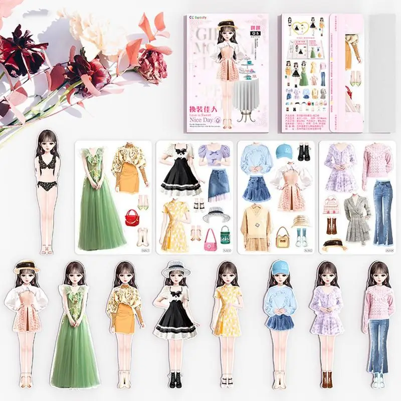 Fashion Magnetic Paper Dolls Princess Dress Up Dolls Game Preschool Learning Pretend Play Toys For Children Girls Gifts