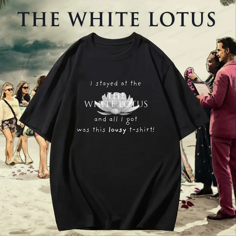 

‌ Хлопковая футболка The White Lotus Season Mystery Comedy — повседневная футболка унисекс с короткими рукавами и графическим принтом для взрослых и подростков, лето