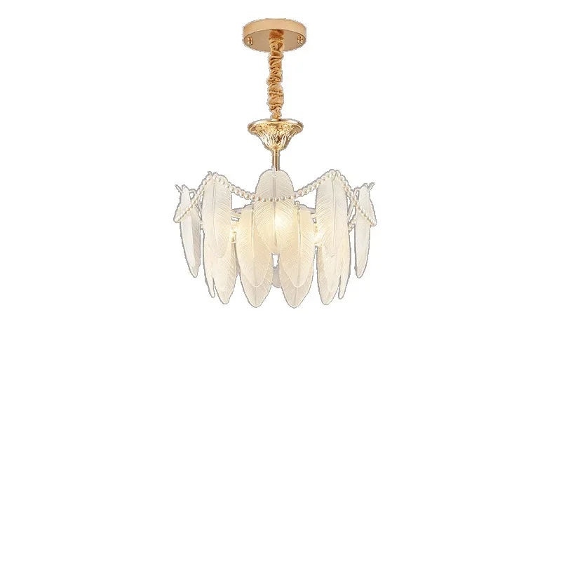 Feather living room lamp, light luxury European chandelier