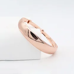 585 Purple Gold Fashion Light Luxury Simple Glossy Push-pull Bracelet for Women Plated 14K Rose Gold Bangles Banquet Jewelry