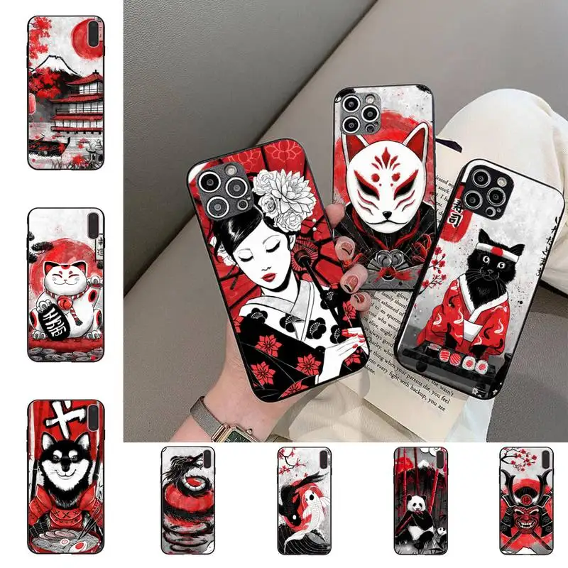 

Japanese style Art Japan Phone Case for iPhone 11 12 13 Mini Pro Max 8 7 6 6S Plus X 5 SE 2020 XR XS Funda Case