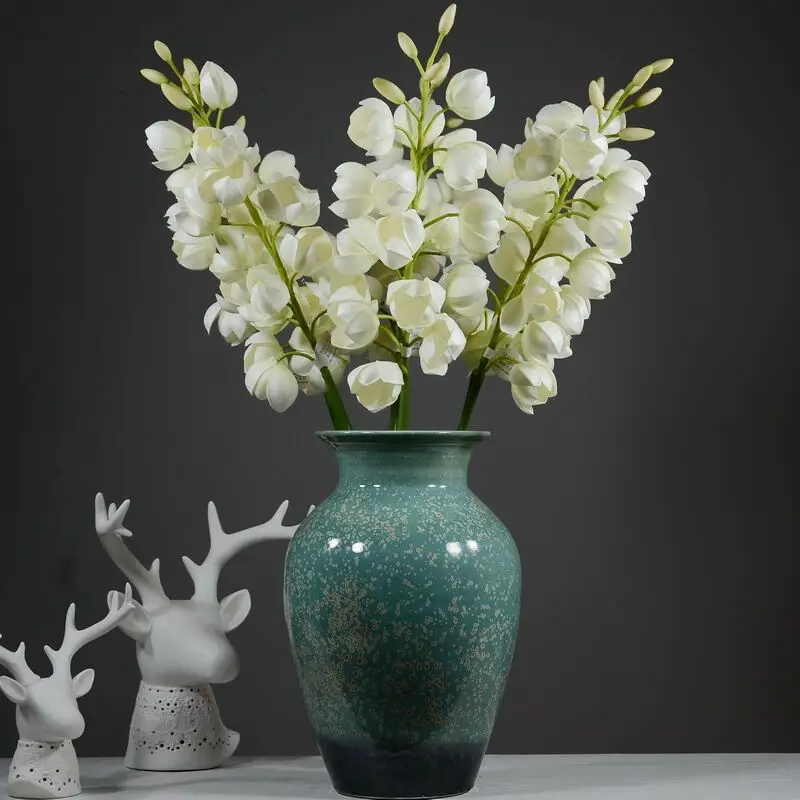 

INDIGO-Bell Flower for Table Centerpiece Decoration, White EVA Flower, Convallaria Majalis, 75cm, 90cm Branch