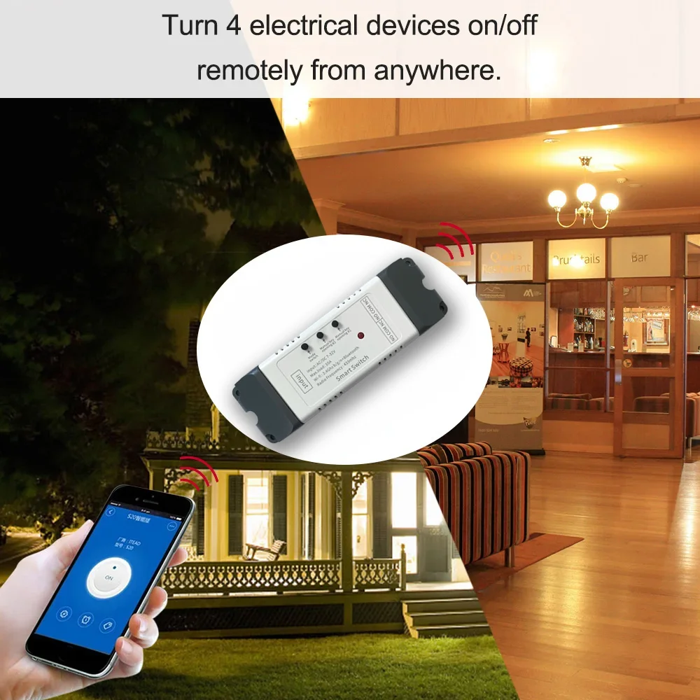 10A Wifi Smart Switch Smart Home Light Switches Module 2 Way Control Work with Tuya Smart Life Alexa Google Home Switch