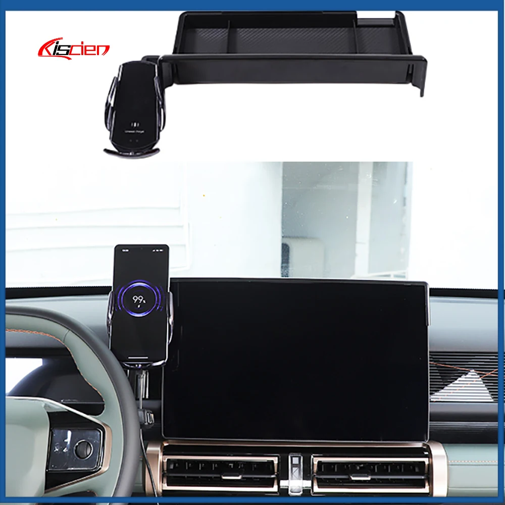 

Задний ящик для хранения центрального навигационного экрана автомобиля с держателем для телефона, аксессуар для Chery Icar 03 Jaeco J6 EV 2023 2024 2025