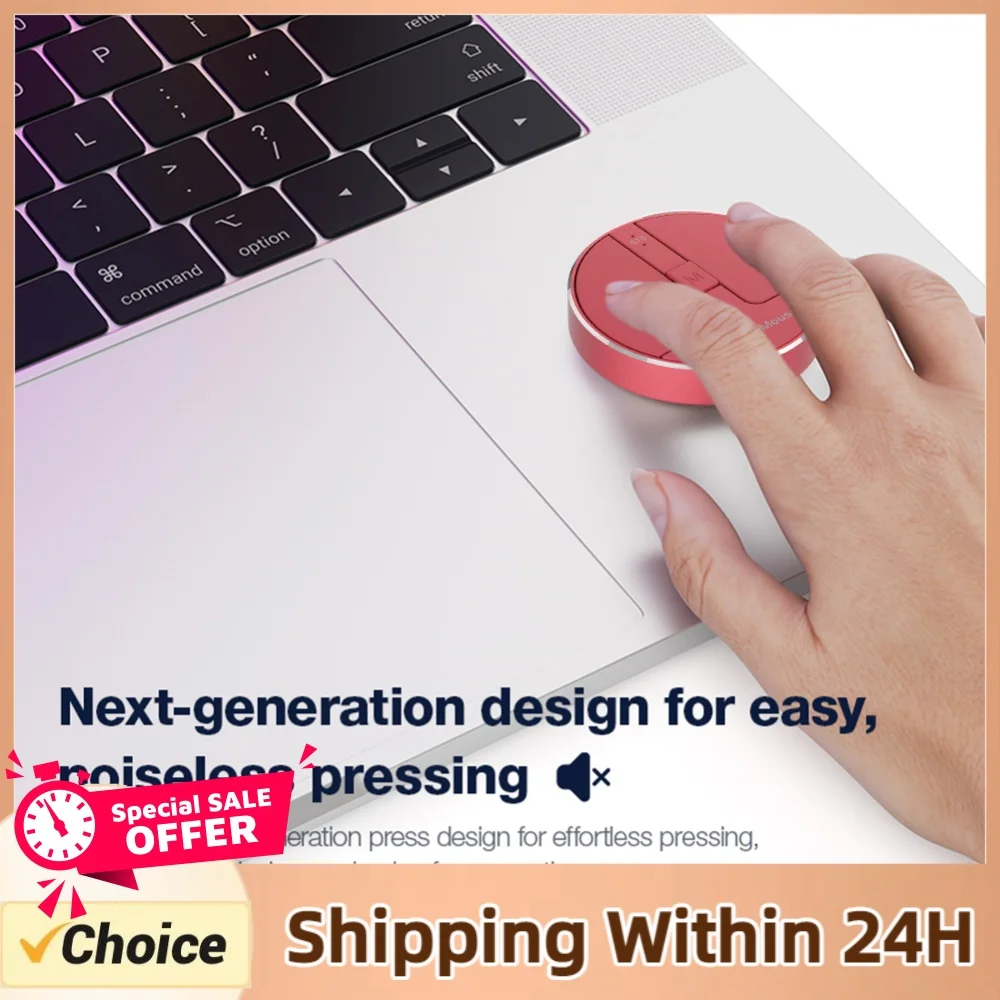 Ultra Thin Wireless Computer Mouse 3 Mode Mini Capacitive Mice BT5.2/2.4G/USB 3 Adjustable for DPI w/ Receiver for Laptop PC