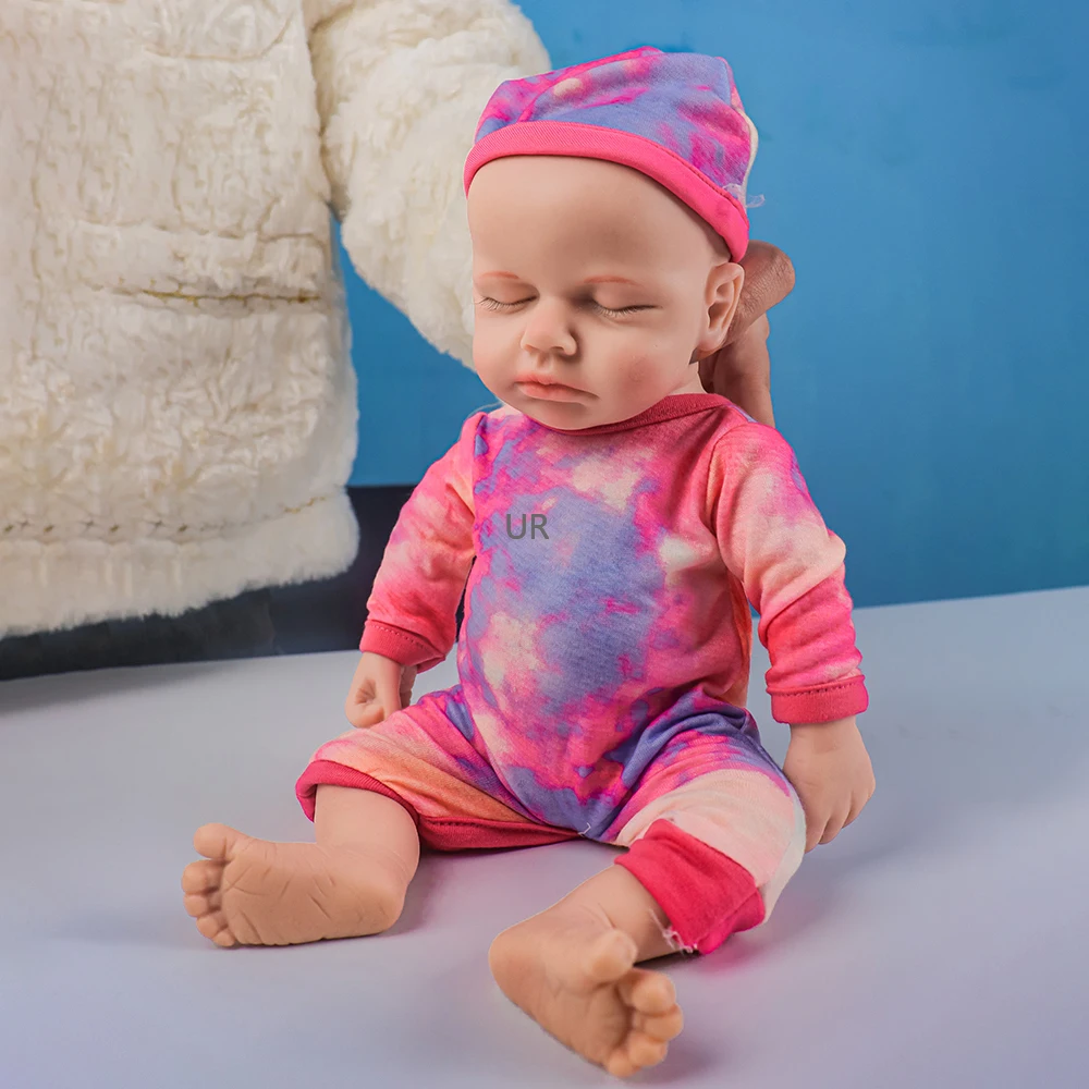 Unpainted Silicone Reborn Baby Doll, Twins, Full Solid, 1 peça, menino e menina, peso, pequeno, 1kg, 2.2lbs, 12 Polegada, 1 pc