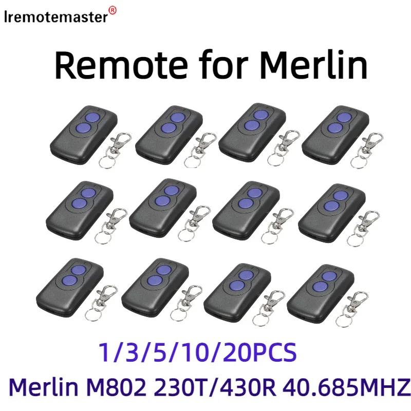 Merlin-電動ガレージリモコン,m802,m230t, m430r (prolift), 40.685mhz,1〜20個と互換性があります