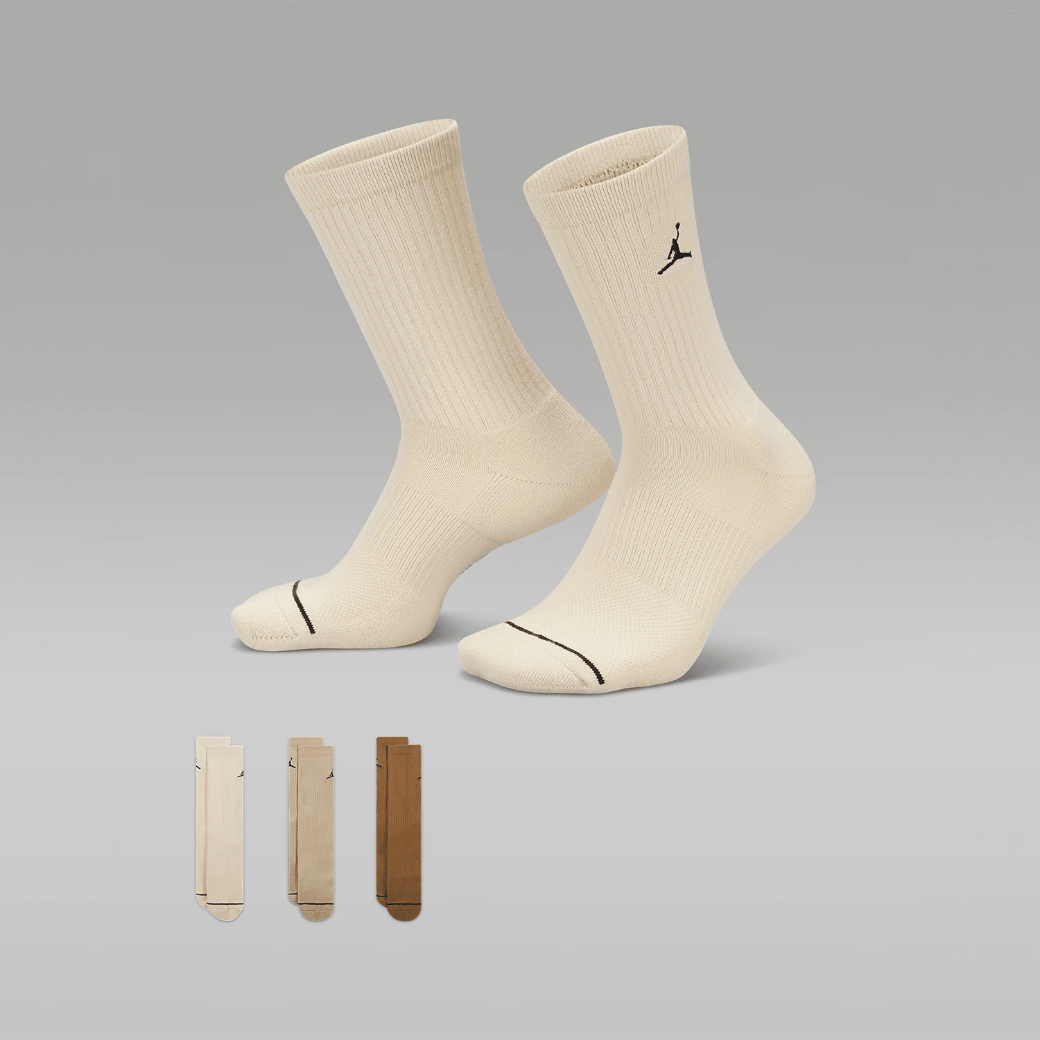 Calcetines deportivos transpirables Nike Jordan genuinos para hombre y mujer, conjunto de tres pares DX9632-916