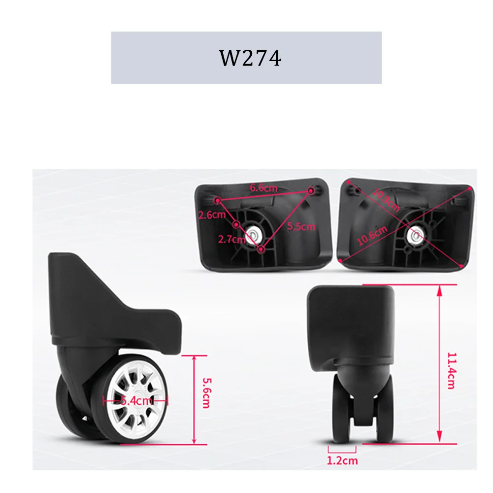 Universal Travel Bag Wheels Silent Replacement Suitcase Trolley Casters 360 Degree Rotating Heavy Duty Luggage