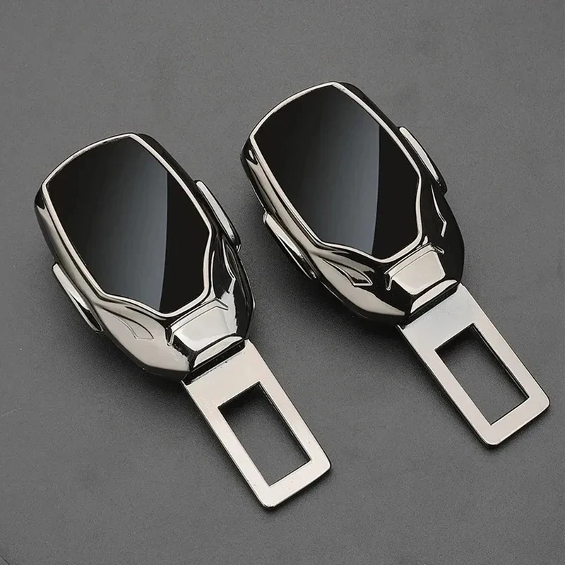 2 Peças Extensor de Cinto de Segurança Automotivo em Liga, Fivela de Segurança com Trava e Encaixe, Extensor de Fivela de Segurança para Tesla Porsche