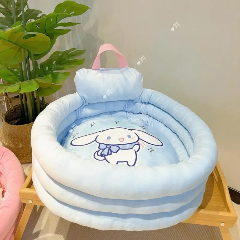 Sanrio Thickening Keep Warm Pet Nest Autumn and Winter Kawaii Cinnamoroll Comic Add Cotton Dog Cat Pet Bed Pet Supplies & Pet