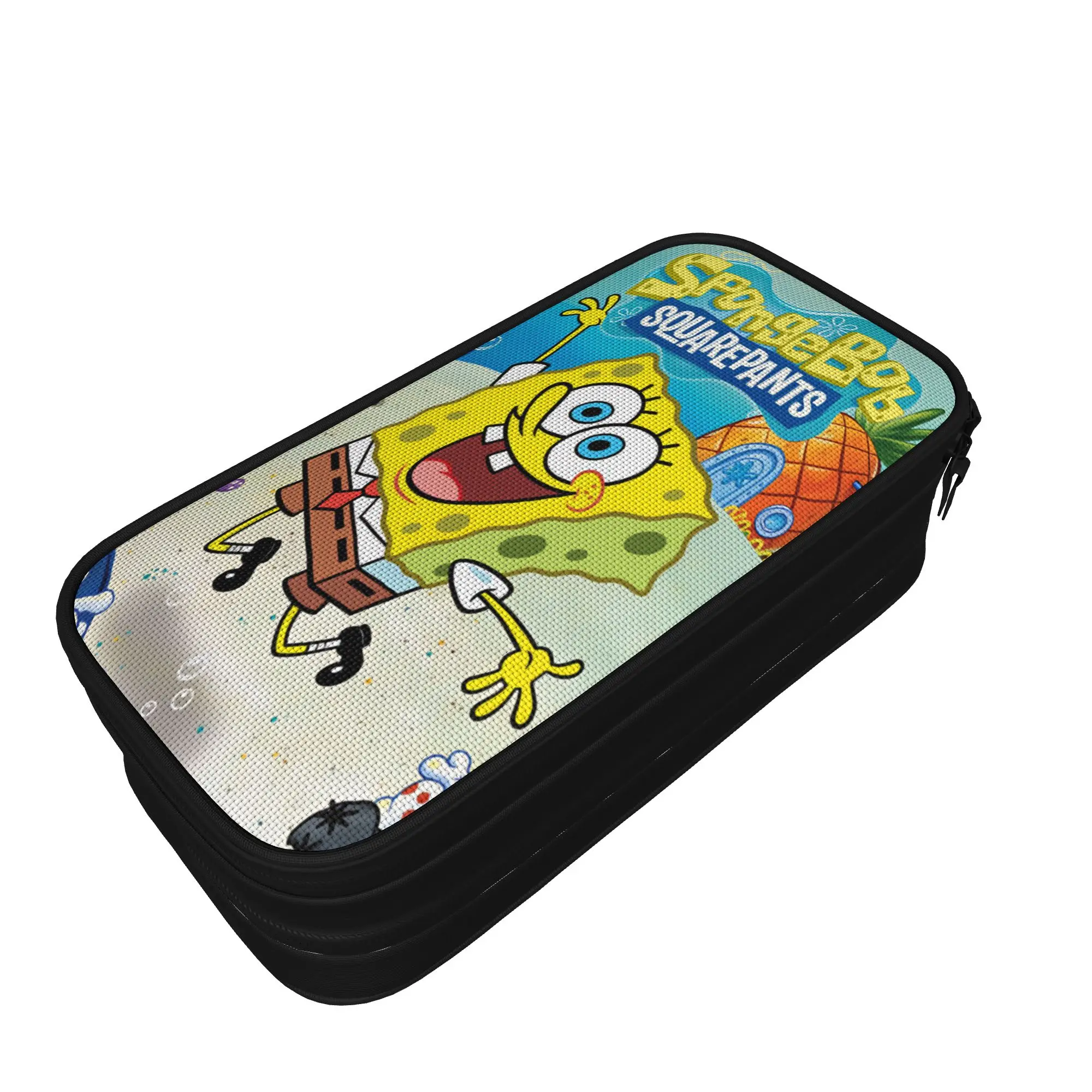 Anime  Spongebobs Pencil Case  Boy Girl Lovely Pencil Pouch Custom DIY School Pencil Cases Stationery Birthday Present