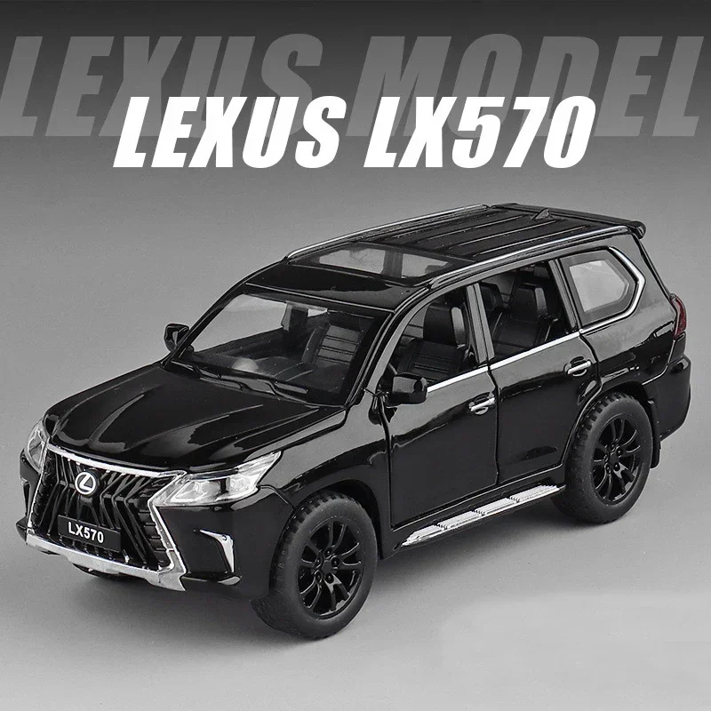 

1:32 Lexus LX570 Alloy Car Model Diecast Metal Toy Vehicles With Pull Back Sound Light 6 Open Doors For Kids Gift