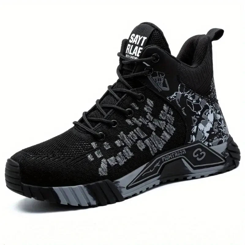 High Top Sicherheitsschuhe Männer Anti Zerschlagung Anti Punktion Arbeitsschuhe Männer Arbeitssicherheitsstiefel Herrenmode Sicherheit Schutzstiefel
