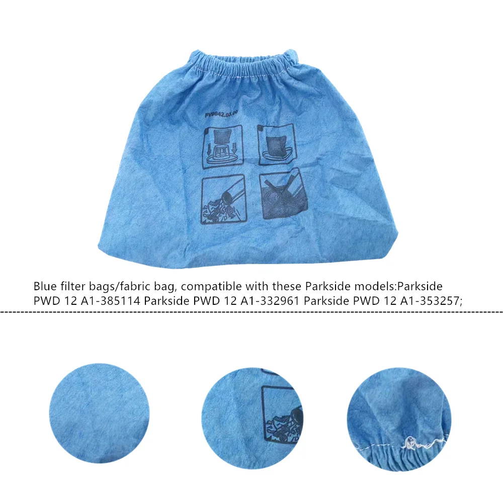 كيس فلتر قماشي للمكنسة الكهربائية ، قطع غيار مكنسة كهربائية ، متوافقة مع ليل باركسايد ، رطبة وجافة ، NTS ، PWD 12 ، A1 ، um ،